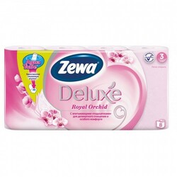 Zewa. Туалетная бумага Zewa Deluxe 3-слойная Орхидея Розовая 8 шт (569513)