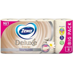 Zewa. Туалетний папір  Deluxe арома СПА тришаровий 8 рулонів, 150 листів(7322540569483)