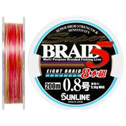 Sunline .Шнур Super Braid 5(8 Braid) 200m №0.8/0.148 mm 5.1 kg(1658.08.60)