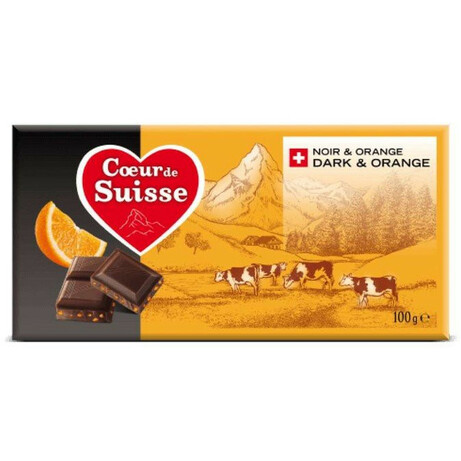 Coeur de Suisse. Шоколад черный с апельсином  100  г(7610036010961)