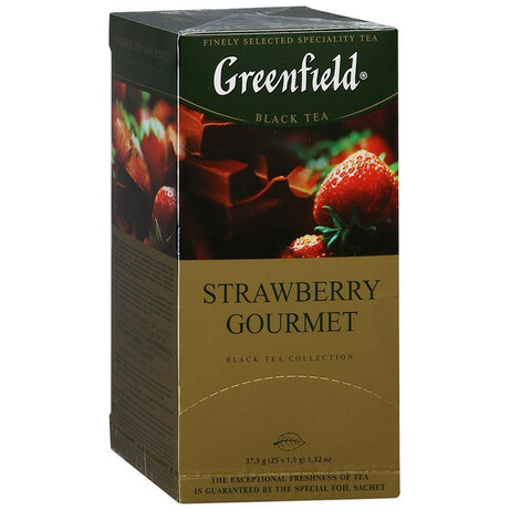 Greenfield. Чай черный Greenfield Strawberry Gourmet 25*1,5г/уп(4820022865687)