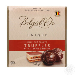 Belgid'Or. Конфеты трюфеля из молочного шоколада вкус тирамису 160 г (5413216135223)