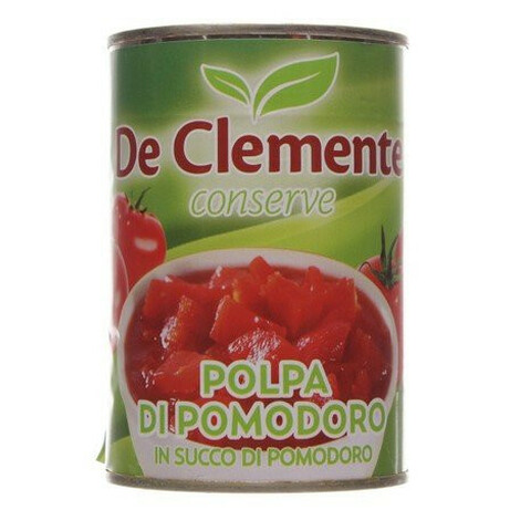 De Clemente. Томаты резаные очищенные в томатном соку 400 гр (8017477090122)