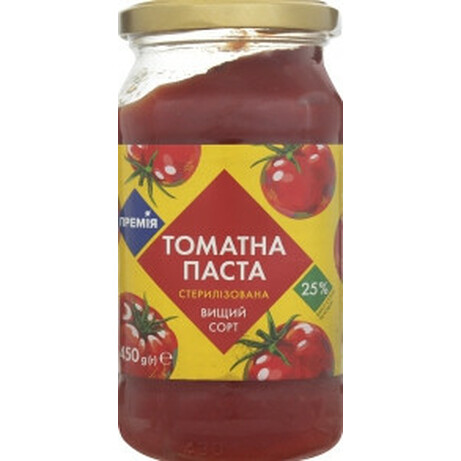 Премія. Паста томатна стерилізована 25% 450г(4823096410739)