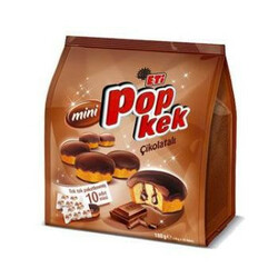 Eti. Бисквит mini Popkek c шоколадным кремом, 144 гр( 8690526206462~)