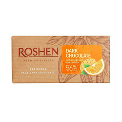 Roshen. Шоколад черный с апельсиновой цедрой и печеньем 90 гр (4823077620713)