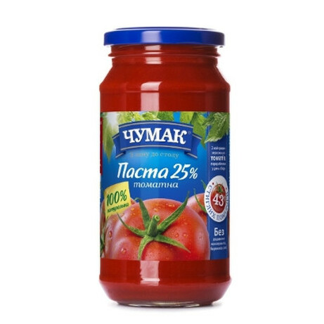 Чумак. Паста томатная стекло 450г (4820156766324)