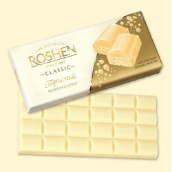 Roshen. Шоколад белый пористый 85гр (4823077616303)