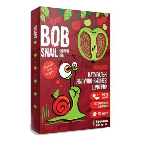Bob Snail. Конфеты  натуральные яблочно-вишневые 60  г(4820162520347)