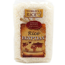 World's rice. Рис World's rice круглозернистый шлифованный египетский 1 кг  (4820009102507)