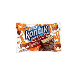 Konti. Печенье Super Kontik  с маршмеллоу какао-апельсин  30г(4823088603095)