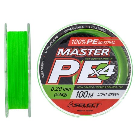 Select.  Шнур Master PE 100m(салат.) 0.20мм 24кг(1870.17.07)