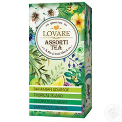 Lovare. Чай Lovare зеленый ассорти в пакетиках 4 вида * 6шт * 2г  (4820097815679)