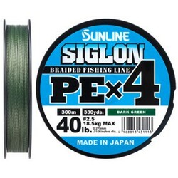 Sunline . Шнур Siglon PE х4 300m (темн-зел.) №2.5/0.270 mm 40lb/18.5 kg(1658.09.51)