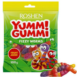 Roshen. Конфеты Yummi Gummi Fizzy Worms желейные 100 гр (4823077622182)