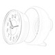 TFA. Годинник для ванної кімнати, м'який знімний корпус на присосках, сірий, d 102x55 мм(60305510)