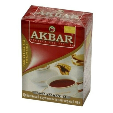 AKBAR. Чорний чай Акбар цейлонський крупнолистий 100г(5014176012724)