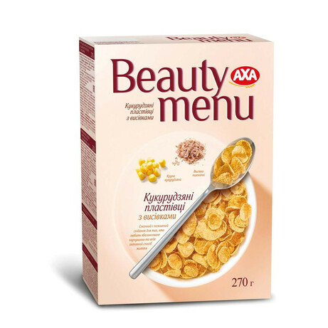 AXA. Пластівці Beauty menu кукурудзяні з висівками, 270 гр(4820008126184)