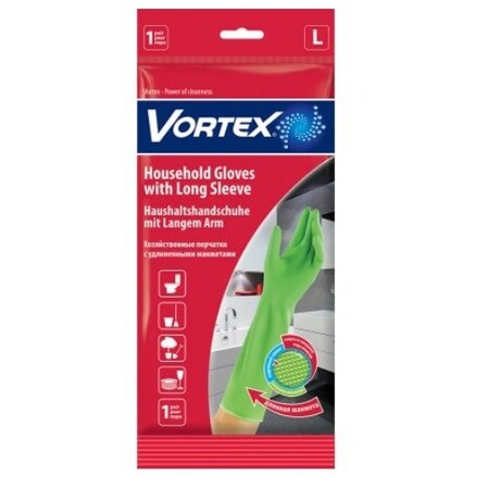 Vortex. Перчатки хозяйственные  удлин.манжеты L  шт (4823071620160)
