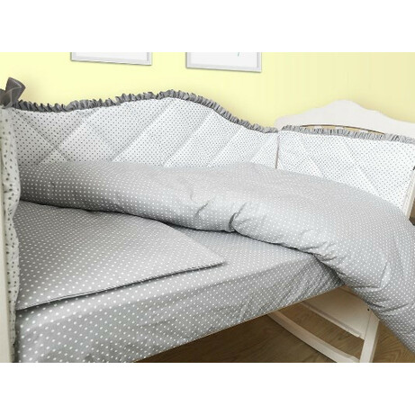VIALL. Комплект в ліжечко 120*60 "Королівський" білий з сатиновою стрічкою(8988)