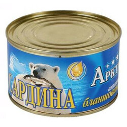 Арктика. Сардины натуральные с добавлением масла 230 гр(4820062441674)