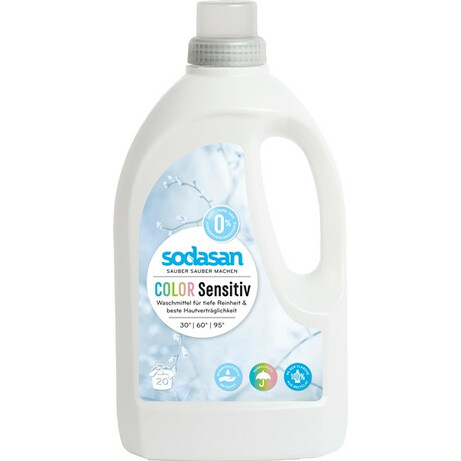 Sodasan. Жидкое средство  Color sensitive для стирки детского белья,цветных тканей 1,5 л (015301)