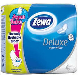 Zewа. Папір туалетна Deluxe Pure біла 4шт/уп(7322540313369)