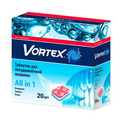 Vortex. Пігулки для посудомойной машини All in 1 100 шт/уп(4823071623093)