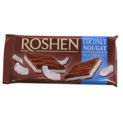 Roshen. Шоколад молочный с кокосовой нугой 90гр (4823077617508)