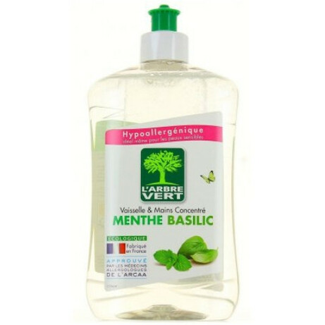 L`Arbre Vert. Жидкость д/мытья посуд Мятный базилик  500мл (3450601023897)