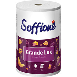 Soffione. Бумажные полотенца Soffione Grande Lux, 3 слоя, 250 отрывов, 1 рулон (834725)