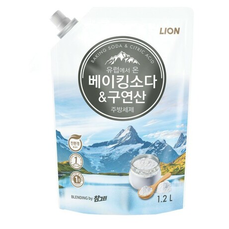 LION. Засіб для миття посуду Lion Chamgreen Baking Soda Citric Acid, 1.2 л(8806325622710)