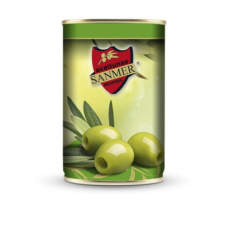 Sanmer. Оливки зеленые без косточки 314мл (8427598002292)
