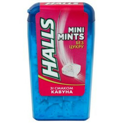 Halls. Леденцы mini mints арбуз 12,5 гр ( 7622210823977)