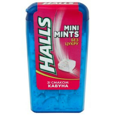 Halls. Леденцы mini mints арбуз 12,5 гр( 7622210823977)