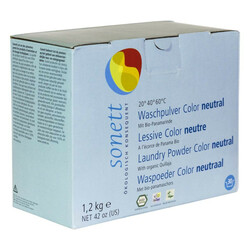Sonett. Органический стиральный порошок для цветных тканей Нейтральная серия Концентрат 1.2 кг (4007