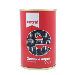 Extra! Маслины черные с косточкой 300г (4824034035113)