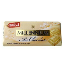 Millennium. Шоколад белый Premium пористый 90г (4820075505530)