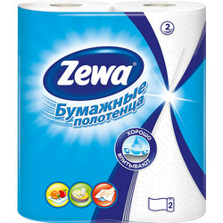 Zewa. Двошарові кухонні рушники Плюс білі, 2 рулони(034302)