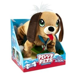 Peppy Pets. Игрушка PEPPY PETS "ВЕСЕЛАЯ ПРОГУЛКА" - БАССЕТ (размер 28 см, ошейник, поводок) (245277)