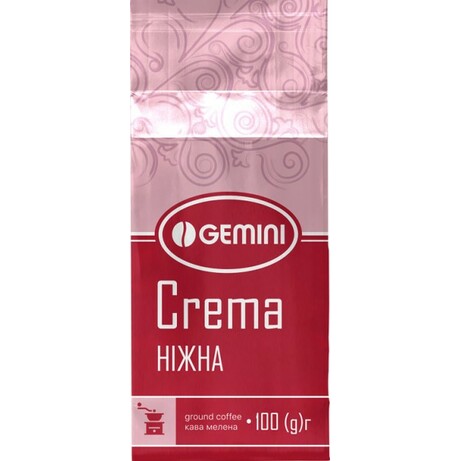 Gemini.  Кофе молотый Crema 100 г (4820156431291)