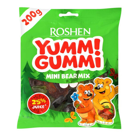 Roshen. Конфеты Yummi Gummi Mini Bear Mix желейные 200 гр (4823077625893)