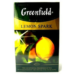 Greenfield. Черный чай Greenfield Lemon Spark цейлонский байховый с цедрой и ароматом лимона 100г (4