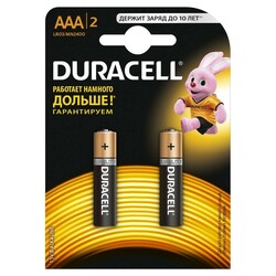Duracell. Батарея мизинчиковая LR03(AAA), 2 шт. в упаковці(115484)