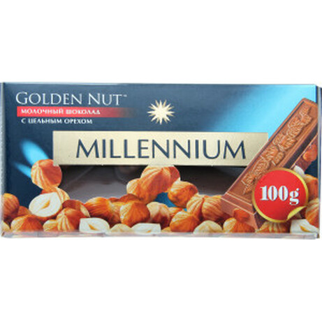 Millennium. Шоколад Gold молочный с орехом 33 100г(4820005193066)