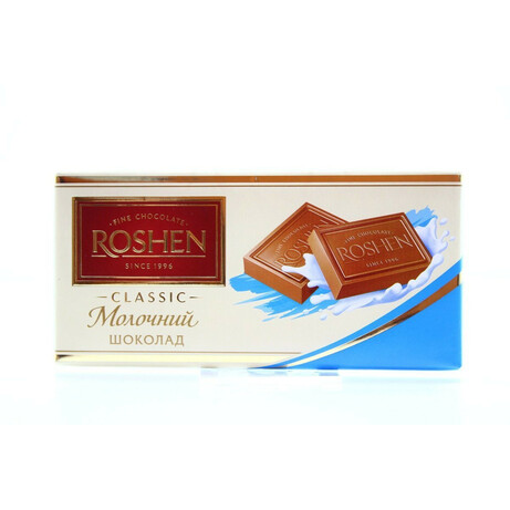 Roshen. Шоколад молочный 90гр(4823077616228)