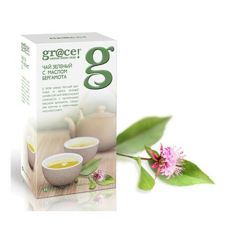 Gr@ce! Зелений чай Грейс з олією бергамота в пакетиках 25х1.5г Англія(5060207690416)