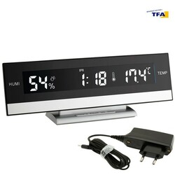 TFA . Термогигрометр цифровой , будильник, 245x50x88мм (602011)