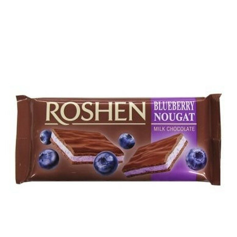 Roshen. Шоколад молочный с черничной нугой 90гр(4823077617515)