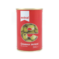 Extra! Оливки зеленые с косточкой 300г(4824034035106)